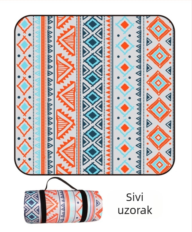 Piknik prostirka od flanel materijala s aluminijskom folijom, vodootporna i otporna na vlagu, za više osoba, težina 1000 g