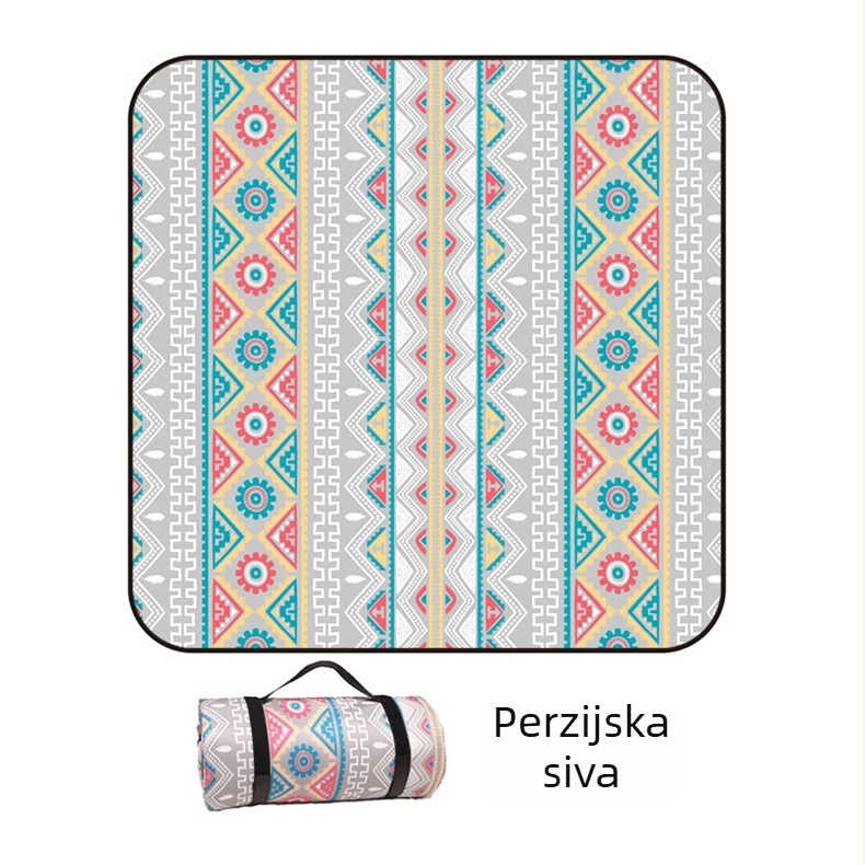 Piknik prostirka od flanel materijala s aluminijskom folijom, vodootporna i otporna na vlagu, za više osoba, težina 1000 g
