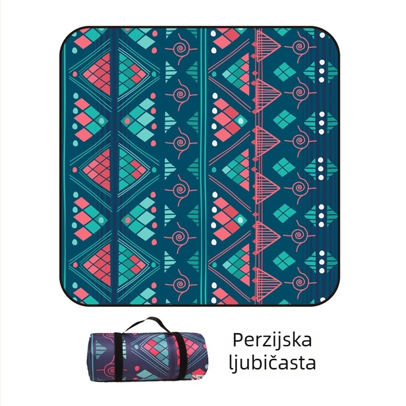 Piknik prostirka od flanel materijala s aluminijskom folijom, vodootporna i otporna na vlagu, za više osoba, težina 1000 g