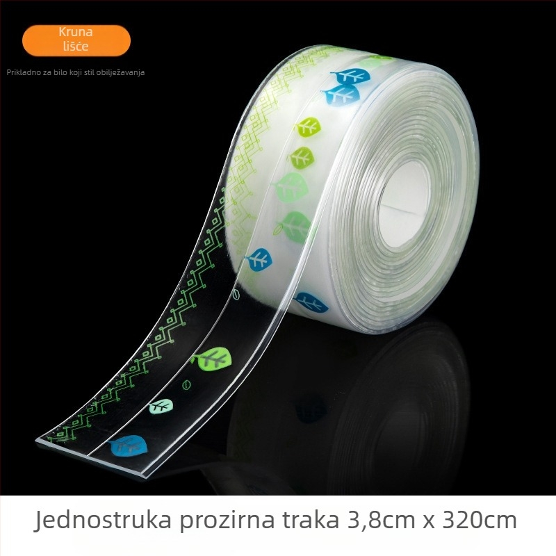 Vodootporna zidna traka za kuhinju i kupaonu, otporna na plijesan, brtveni trak, ploski dizajn, 1 kom