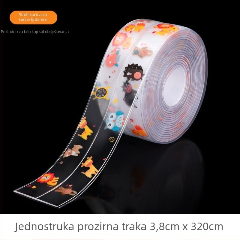 Vodootporna zidna traka za kuhinju i kupaonu, otporna na plijesan, brtveni trak, ploski dizajn, 1 kom