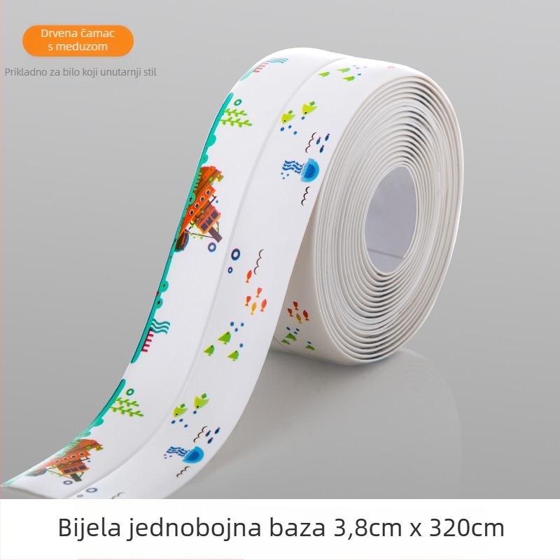 Vodootporna zidna traka za kuhinju i kupaonu, otporna na plijesan, brtveni trak, ploski dizajn, 1 kom