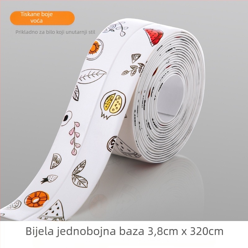 Vodootporna zidna traka za kuhinju i kupaonu, otporna na plijesan, brtveni trak, ploski dizajn, 1 kom