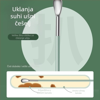 Set ušnih žlica s prijenosnim spiralnim dizajnom; materijal: ugljična čelika; marka: Other; za djecu i odrasle