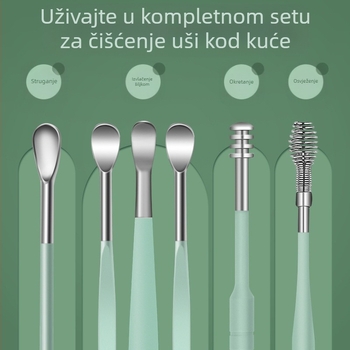 Set ušnih žlica s prijenosnim spiralnim dizajnom; materijal: ugljična čelika; marka: Other; za djecu i odrasle