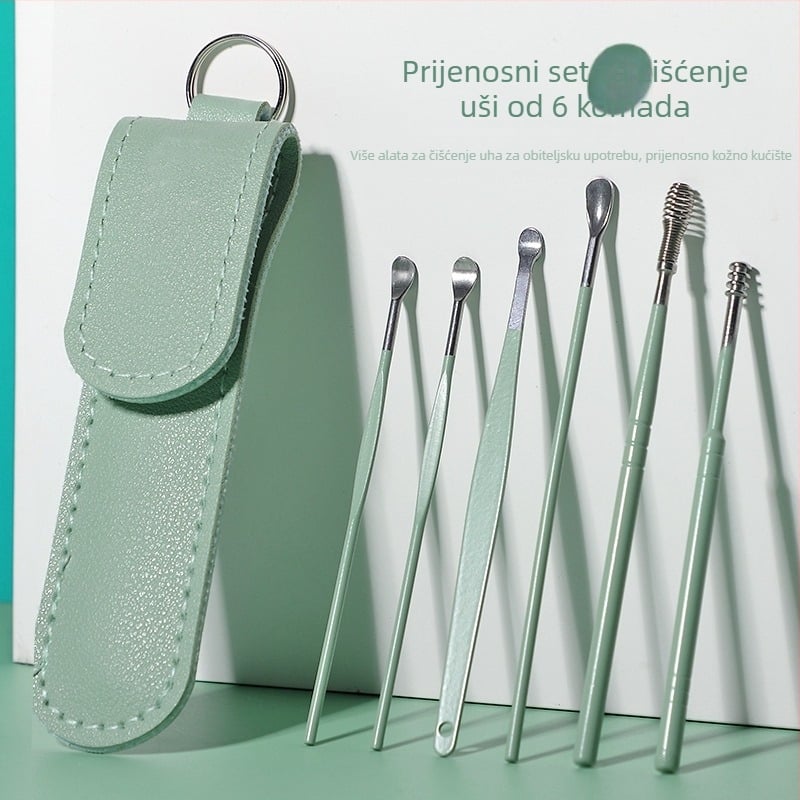 Set ušnih žlica s prijenosnim spiralnim dizajnom; materijal: ugljična čelika; marka: Other; za djecu i odrasle