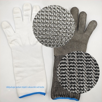 Mori rukavice otporne na rezanje, klasa 5, čelične žične rukavice za preradu mesa i ribe