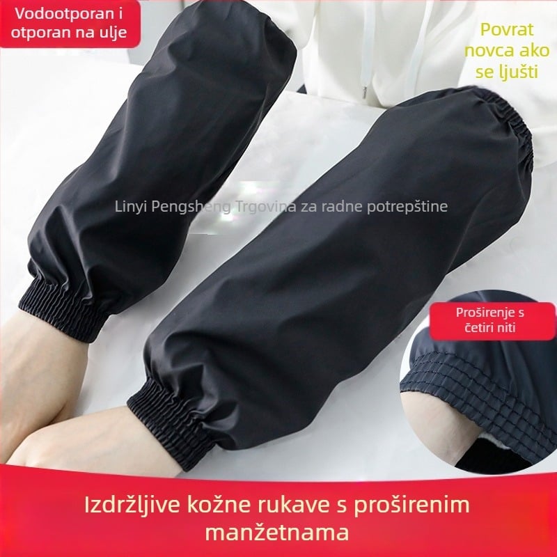 PU kožni zaštitni rukavi za kuhinju, vodootporni, s pletenom podstavom, otporni na prljavštinu i masnoće, za pranje posuđa i kućanske poslove