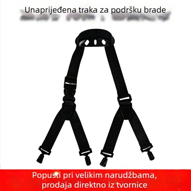 Traka za fiksiranje brade za kacigu, Y-oblik dizajn, materijal kućišta kacige: POM, materijal podstave: kapa, materijal: pamuk, funkcija: fiksiranje