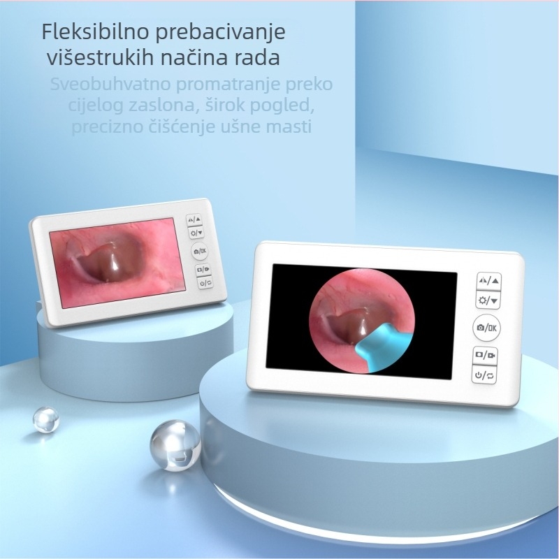 Glow ušna žlica s zaslonom, bežični vizualni alat za uho s pincetom, PC+ABS materijal