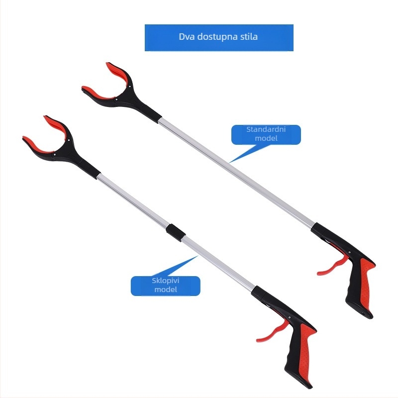 Lanwei sklopivi klip za smeće, metalno-plastična konstrukcija, prijenosni alat za sakupljanje otpada, 60 kom./kutija, 160 g, četvrtasti oblik