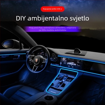 EL bočna LED traka za unutarnje osvjetljenje automobila – ambijentalno osvjetljenje, 12V/5V