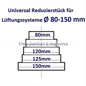 PVC redukcijski čep za ventilacijsku cijev – plastika, adapter kroz zid, debeli i produženi dizajn