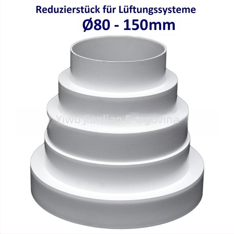 PVC redukcijski čep za ventilacijsku cijev – plastika, adapter kroz zid, debeli i produženi dizajn