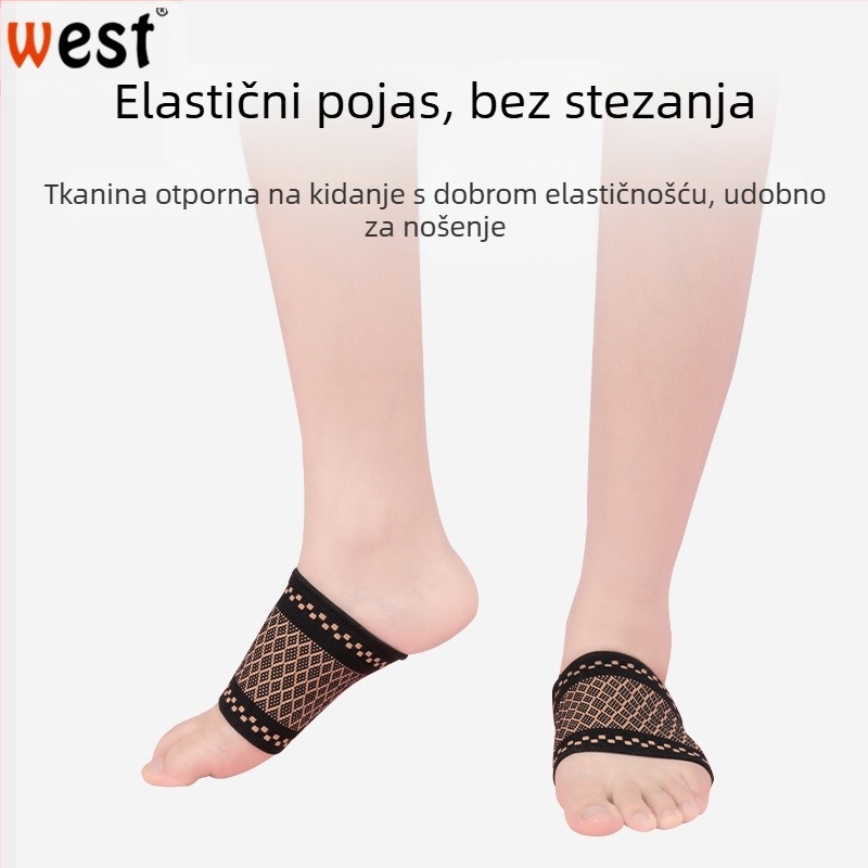 Nateznik za gležanj s podrškom luka za plosko stopalo, najlon, univerzalna primjena, zaštita gležnja, tenis
