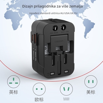FIO putni adapter – PD20W brzo punjenje, univerzalni pretvarač utikača, globalna upotreba