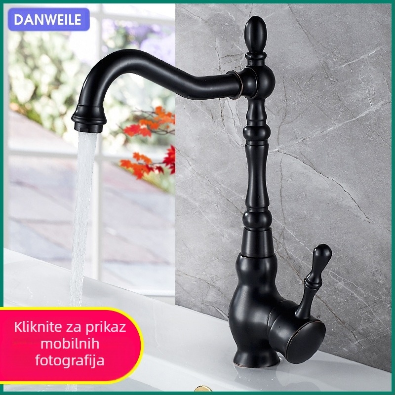 Kuhinjski miješani slavina za sudoper, bakreno tijelo, keramički jezgreni ventil, funkcija miješanja, 1/2" ulaz/izlaz, model 6006