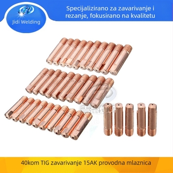 15AK vodljiva mlaznica, set od 40 komada, europskog stila ručne zavarivačke dodatke, uvođenje žice 0.8/0.9/1.0