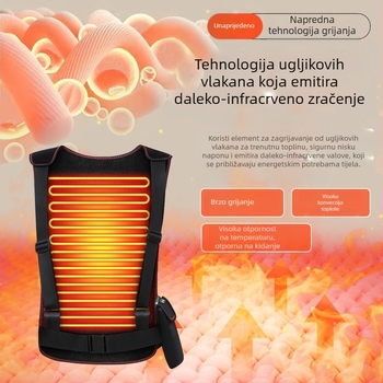 Uređaj za njegu struka i leđa s infracrvenim grijanjem i kontrolom temperature, vremensko grijanje, 3 razine, 10W, 5V, 55–65°C