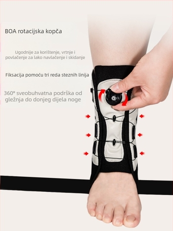 Ortez za fiksaciju gležnja za odrasle — Materijal: spužvasti kompozitni materijal, Lycra Super Fiber; Zaštićeni dio: gležanj; Kategorija: ortoza za gležanj