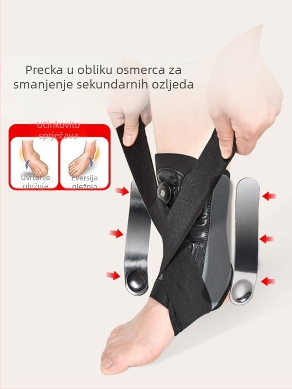 Ortez za fiksaciju gležnja za odrasle — Materijal: spužvasti kompozitni materijal, Lycra Super Fiber; Zaštićeni dio: gležanj; Kategorija: ortoza za gležanj