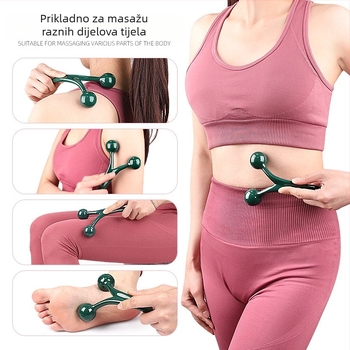 Ručni masažer za lice i tijelo s tri kuglice — akupresijski masažer, PS materijal, 71 g