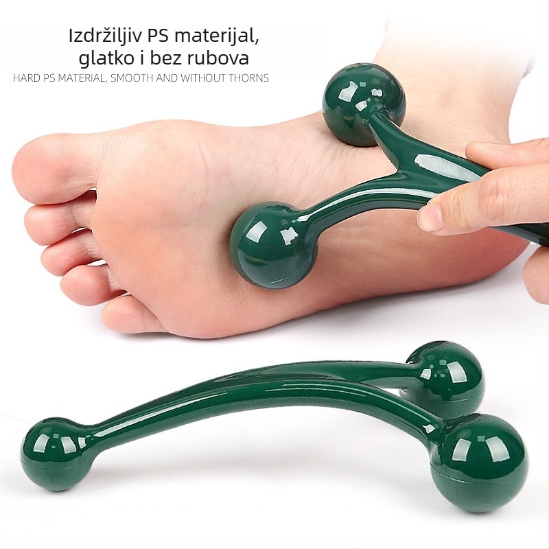 Ručni masažer za lice i tijelo s tri kuglice — akupresijski masažer, PS materijal, 71 g