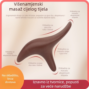Meridijanski masažer u obliku bikova roga, ručna četkica za akupunkturne točke i masažu stopala