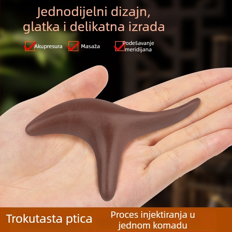 Meridijanski masažer u obliku bikova roga, ručna četkica za akupunkturne točke i masažu stopala