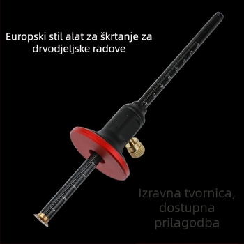 Drvoobrtni paralelni označivač s finim podešavanjem, čista bakrena oštrica — dvostruko funkcijski alat za označavanje i mjerenje dubine