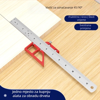 Repair art 45/90° pomoćnik za crtanje u drvetu — središnje označavanje mjernog pravila, alat za označavanje i mjerenje kutova, 103 g