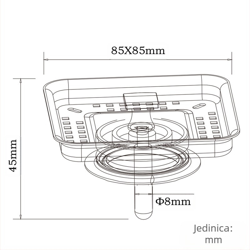 Kuhinjski čep odvoda s filtrom, 304 nehrđajući čelik, model QS724C001, moderni minimalistički stil