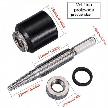 Ekstraktor za proširene vijke s šestokutnim vratom – duljina 82 mm, čelik 40Cr-V, marka Xin mu tian, težina 70 g