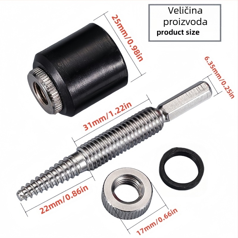 Ekstraktor za proširene vijke s šestokutnim vratom – duljina 82 mm, čelik 40Cr-V, marka Xin mu tian, težina 70 g