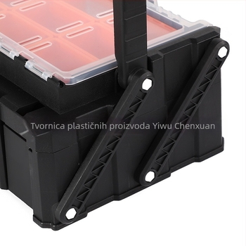 Plastična kutija za alate s aluminijskom ručkom – dvostruko složena verzija, serija 2170, nosivost 5 kg