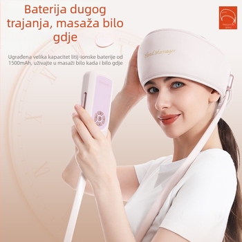 Masazer za glavu T-365, baterijsko napajanje, upravljanje gumbom, 3. brzina, masaža glave/air bag
