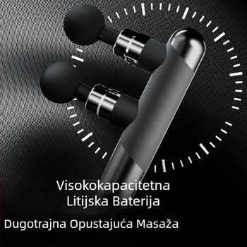 Masažni pištolj za mišiće s 6+ nastavcima, ugrađena baterija 1200–2000 mAh, kompaktna i prijenosna, višefazno upravljanje brzinom, buka ispod 36 dB