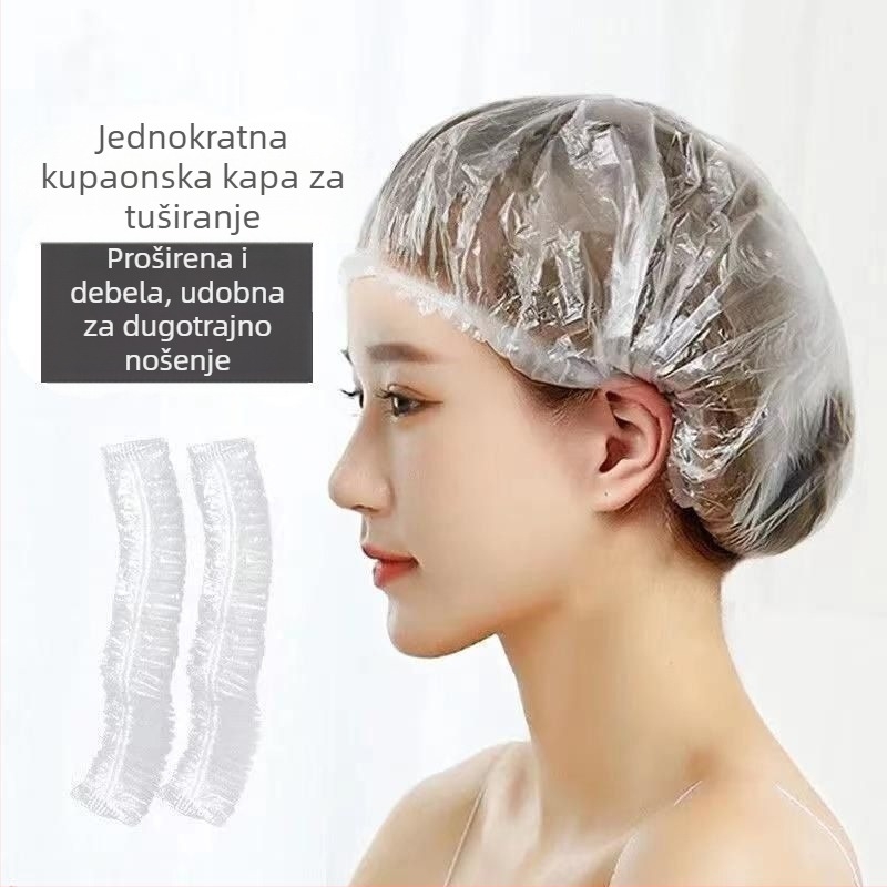 Jednokratna kapa za tuširanje za žene, vodootporna i otporna na ulje, kapa za njegu kose, zgusnuta maska za kosu za zagrijavanje i bojanje