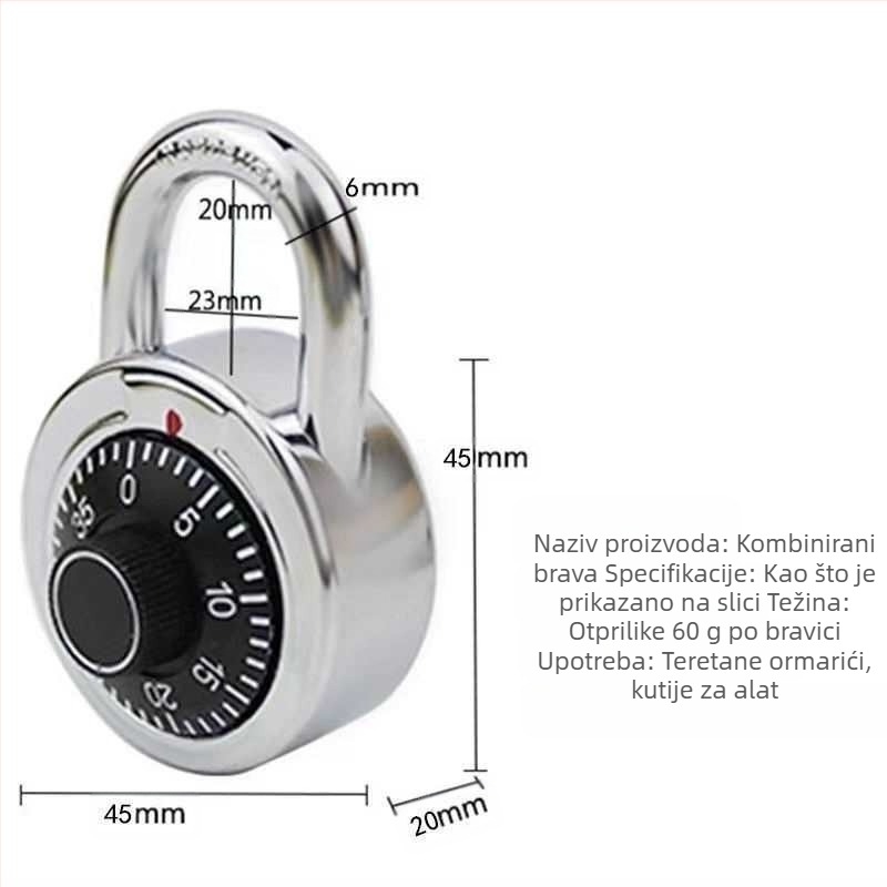 Lakat s lozinkom za ormariće u teretani i domu, retro dizajn s kombinacijom; Tip: Lakat s lozinkom; Materijal: Drugo; Marka: Drugo