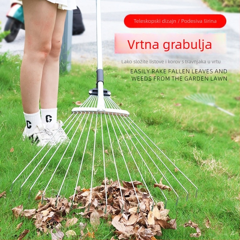 Teleskopska grablja za vrt, model 01, marka Prepared, univerzalna uporaba