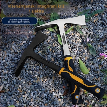 Višenamjenski krampač s jednoplošnim dizajnom — šiljata i plosna oštrica, funkcija čekića za vanjsku upotrebu u vrtu i na farmi