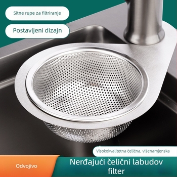 Sito za sudoper u obliku labuda, čvrst plastika, odvajanje otpada, pranje povrća, suho i mokro odvodnjavanje