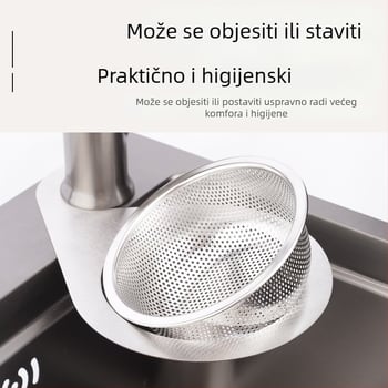 Sito za sudoper u obliku labuda, čvrst plastika, odvajanje otpada, pranje povrća, suho i mokro odvodnjavanje