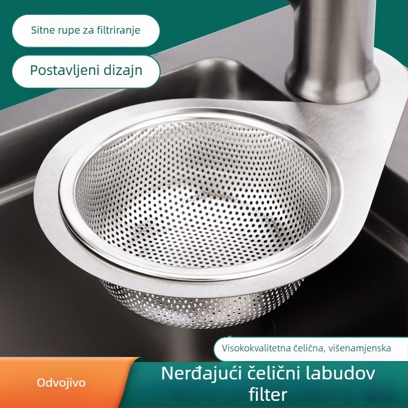 Sito za sudoper u obliku labuda, čvrst plastika, odvajanje otpada, pranje povrća, suho i mokro odvodnjavanje