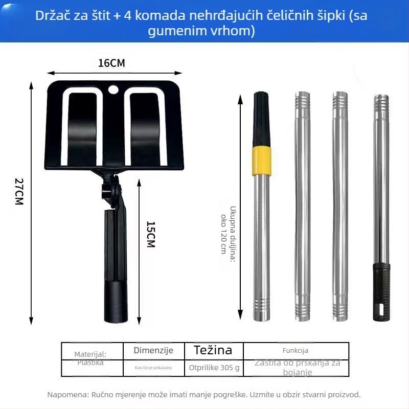Univerzalni držač ploče za zaštitu od prskanja pri nanošenju boje sprejem