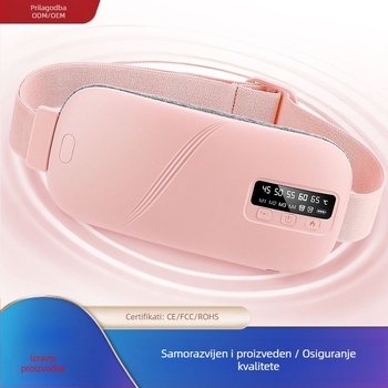 Pojas za grijanje struka s grafenom, USB punjiv, digitalni zaslon, temperatura 45–65°C, 4 postavke vibracijskog masaža