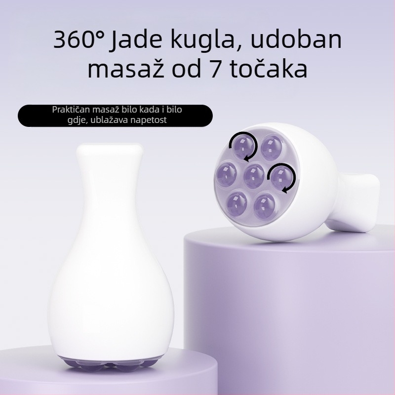 Ručni masirač za lice s kuglom kvarca i jade rolom za lice i vrat, bez električne energije