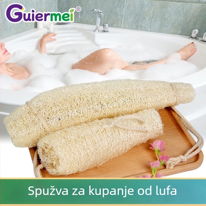 Lufa za kupanje s zelenim biljnim vlaknima, četka za tijelo za ribanje leđa