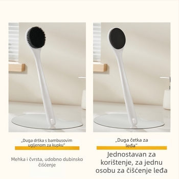 Kupaonska četka s dugačkom drškom za čišćenje leđa i tijela, mekane dlačice, masažni četkica