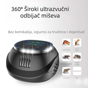 Visokoučinkovit ultrazvučni repeler za životinje s tajmerom i četverostrukim LED bljeskalicama